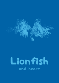 Lionfish & heart Cyan blue