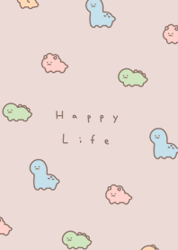 Smile Dinosaurs(pattern)/pink beige.