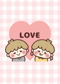 Love Couple and Gingham Check Theme -27-