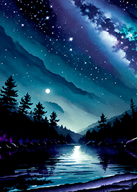 Beautiful starry night view#1633