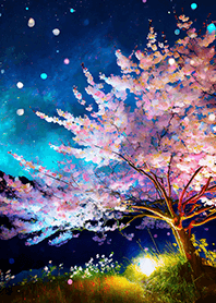 Beautiful night cherry blossoms#328