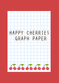 HAPPY CHERRIES GRAPH PAPER/RED/BEIGE