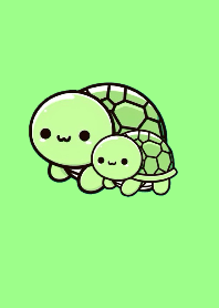 Cute green little turtle 2 White
