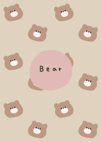かわいいクマだらけ。ベージュ。