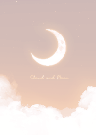 Cloud & Crescent Moon  - Orange 01