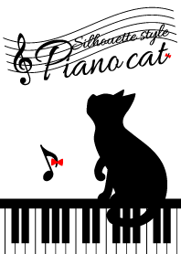 Silhouette style "Piano cat"