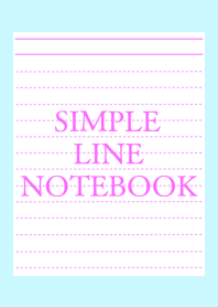 SIMPLE PINK LINE NOTEBOOK/LIGHT BLUE
