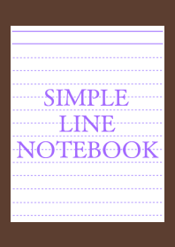 SIMPLE PURPLE LINE NOTEBOOK/DEEP BROWN