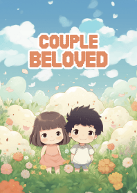 sweetie couple in lovely garden