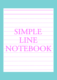 SIMPLE PINK LINE NOTEBOOKj-MINT GREEN