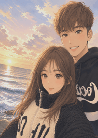 Gentle sunset x Seaside memories