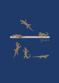 Lucky gecko in the house(Navy blue)