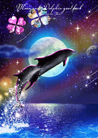 Moon and dolphin good luck#