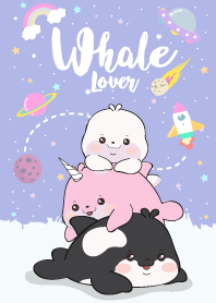 วาฬน้อยเลิฟเว่อ สีม่วงพาสเทล