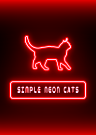 シンプルな猫ネオン :レッド