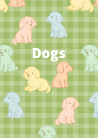 Lazy Dogs on moss green