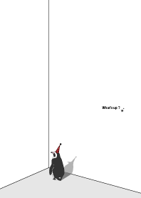 ただ壁を見つめるペンギン5