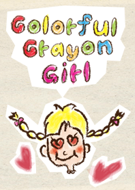 Colorful crayon girl