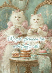 Royal afternoon tea with fluffy cats
