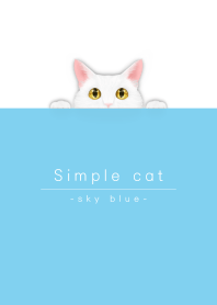 simple white cat/sky blue.