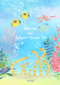 Blue sea and Splendid Garden Eel