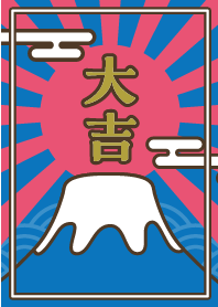 Lucky Mount Fuji / Light Blue x Pink