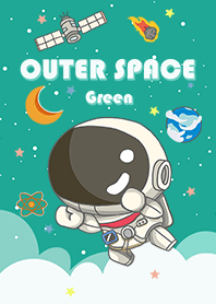 浩瀚宇宙 可愛寶貝太空人 太空船 綠色2