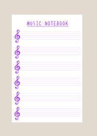 PURPLE COLOR MUSICAL NOTES/BEIGE