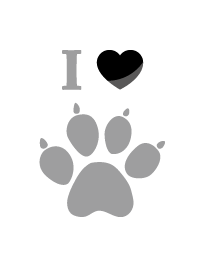 I LOVE にくきゅう（モノトーン）