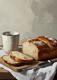 Freshly baked fluffy chewy bread