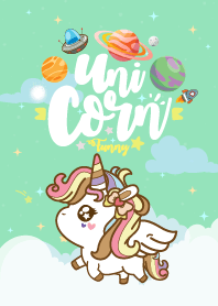 Unicorn Funny Galaxy Green