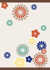 Japanese flowers on brown