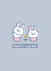 Rabbit cupcake.Crown.blue