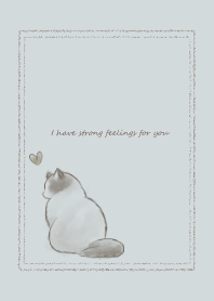 Love and Cat -blue gray-