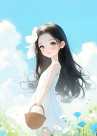 Cute Girl and Beautiful Nature V.23