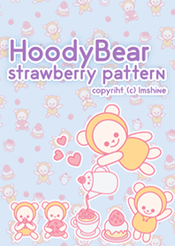 "Hoody Bear" strawberry pattern