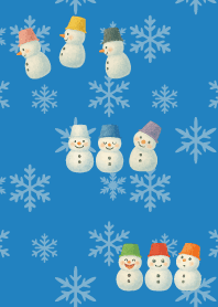 Colorful Snowman03 on blue