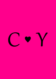 Initial "C & Y" Vivid pink & black.