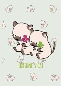 青緑 / 風水 全幸運のネコ