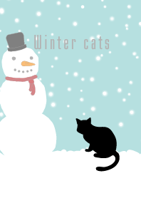 겨울 간단한 고양이 - 눈사람 WV