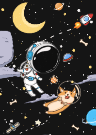 우주비행사와 강아지의 모험