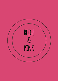 Beige & Vivid Pink / Line Circle