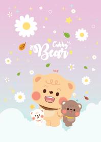 Cubby Bear Cute Daisy Flower Pretty