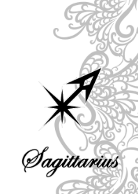 Sagittarius Line Art 1 White JPN