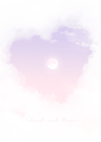 ハート雲と満月 - パープル 03