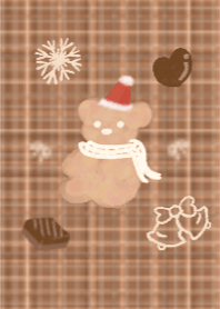 チョコレート クリスマス ベア (チェック柄