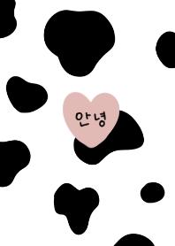 牛柄。ホワイト。韓国語。