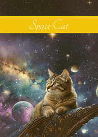 Space Cat on yellow