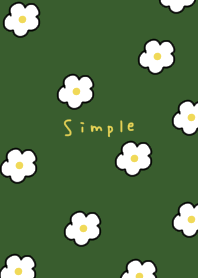 Green and white flowers...