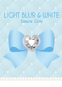 Quilted ribbon light blue white